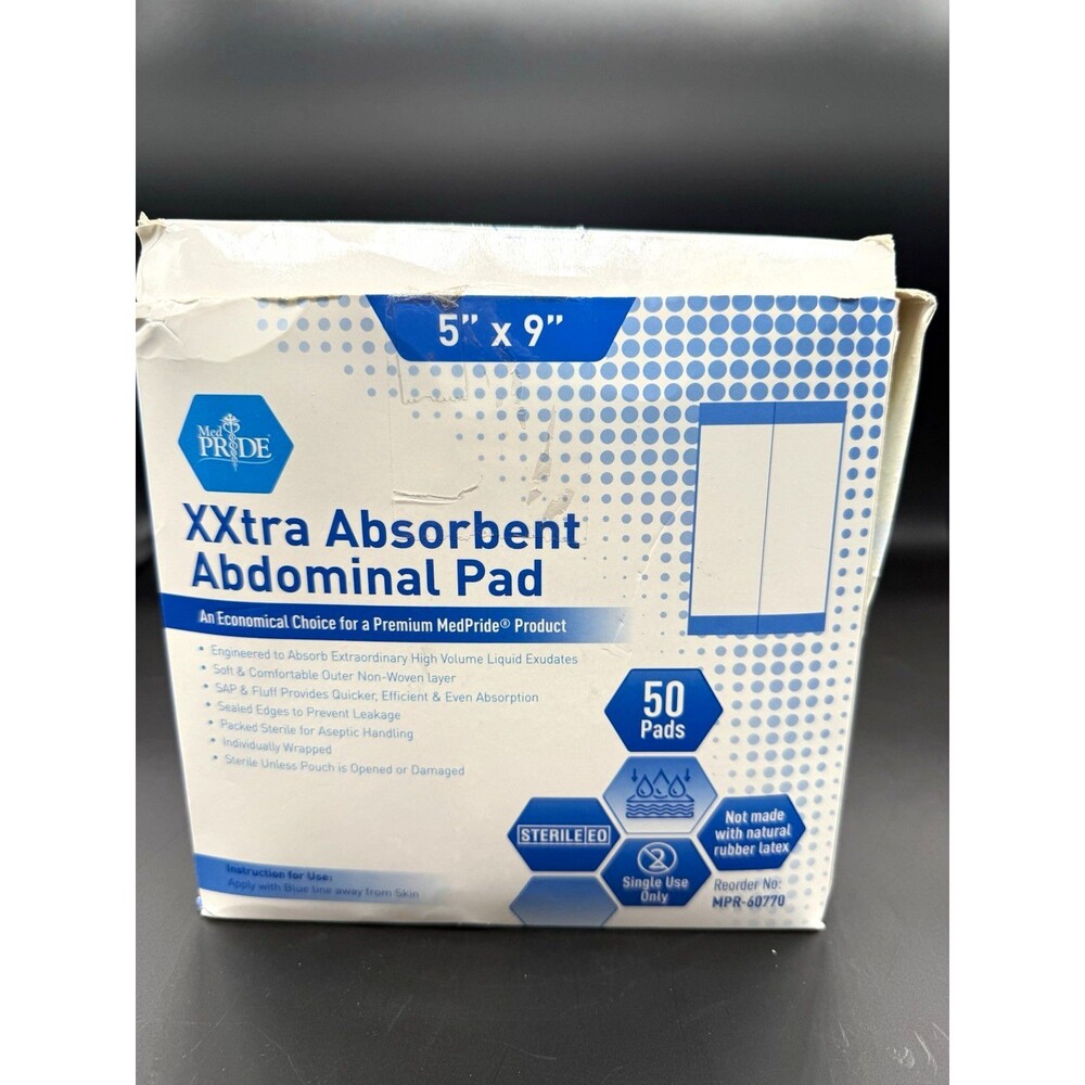 MedPride Abdominal Pad 5x9 Sterile 50/Box Latex-Free Single Use MPR-60770